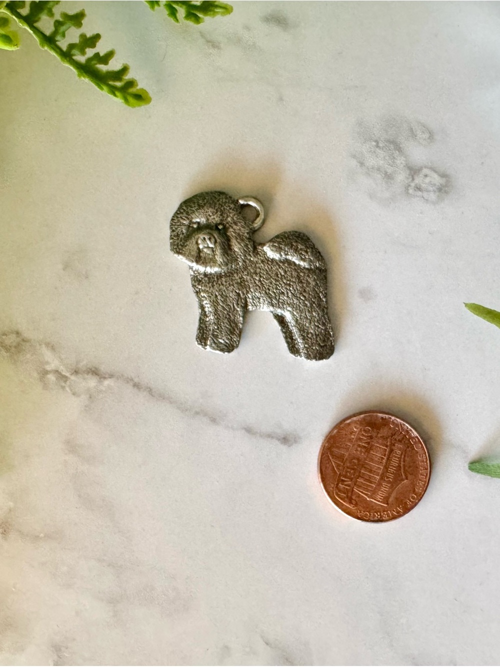 Silver Bichon Frise Pet Charm Pendant - Silver Color